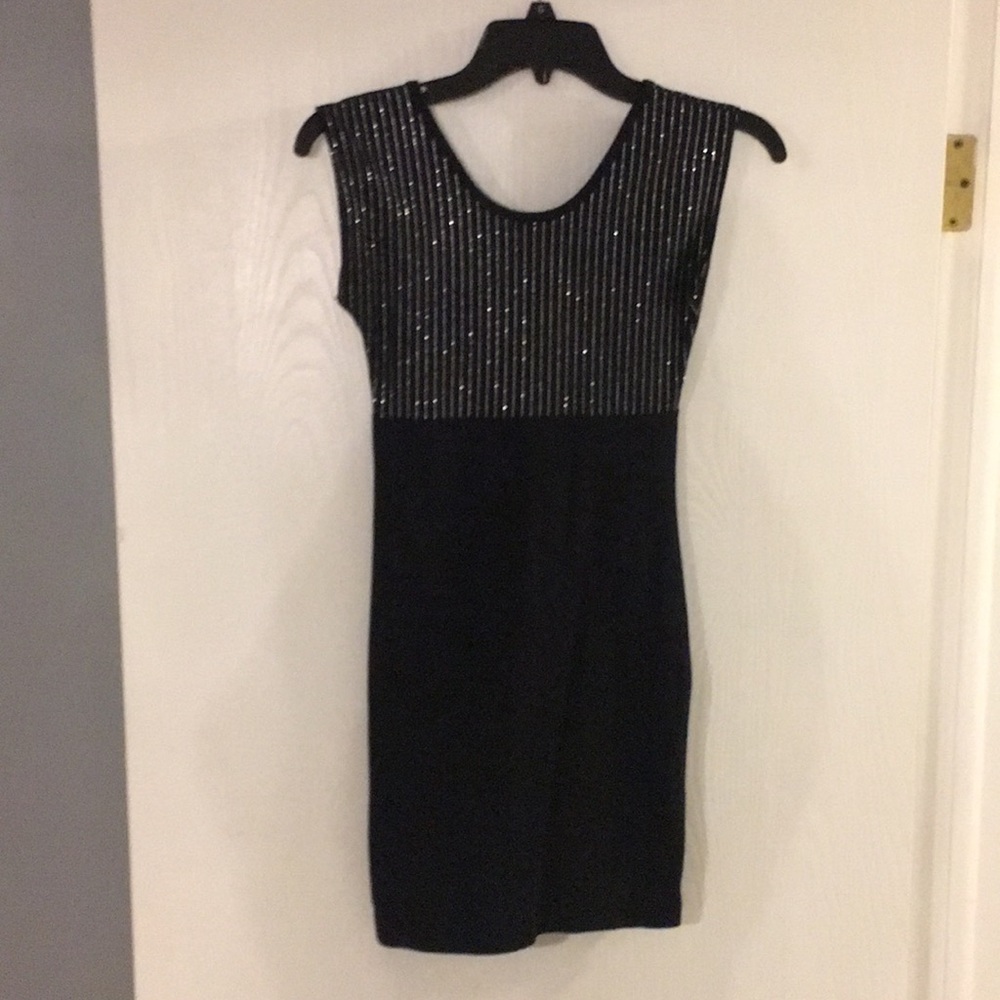 Black glitter short dress, bodycon